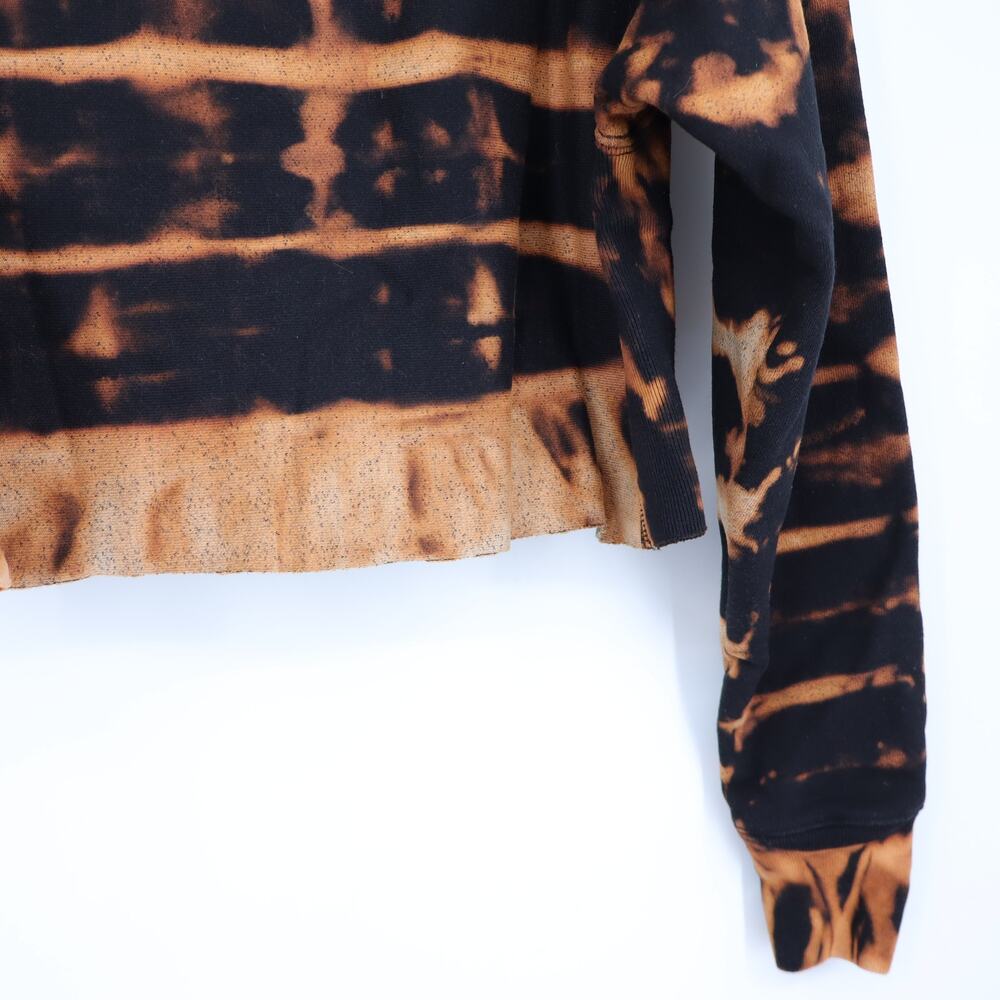 CHAMPION Reverse Weave Pullover Sweatshirt Orange Bleach Dye Women's M - Picture 4 of 8